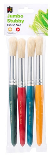 Brush Jumbo Round Plastic Bristle Pk of 4 9314289020071
