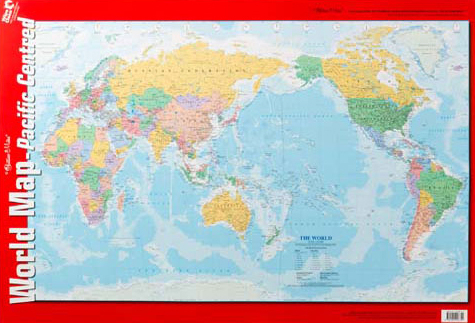 Chart World Map Pacific Centred Double Sided  9781920926755