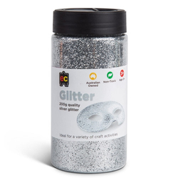 Glitter Jar 200g Silver 9314289030872
