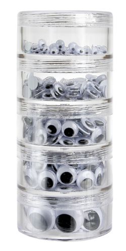 Joggle Eyes - Assorted Sizes (Pack of 550, Black and White, Assorted Sizes) 9331866010225