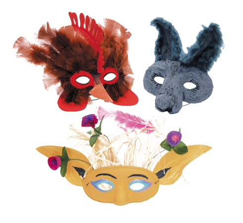 Face Masks Half Paper Mache With Elastic Pk of 24 9314289014698