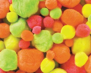 Pom Poms  (Pack of 50, Neon Colours, Assorted Sizes) 9314289005030