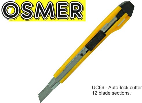 Cutter Narrow Blade Osmer With Safety Lock &amp; 2 Spare Blades *Each* 9313023001666