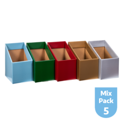 BOOK BOX PK 5 ASST MIX #5 RBY GLD SLVR DGRN SAPHR 170W X250D X 280H X 170HF 752830882294