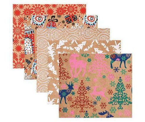 CHRISTMAS KRAFT PAPER ASST 40'S