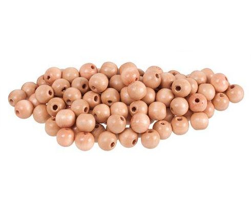 BEADS WOODEN 12MM 100'S NATURAL