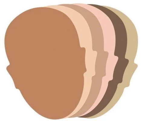 Paper Shapes 50PCS Face Multicultural Skin Tone