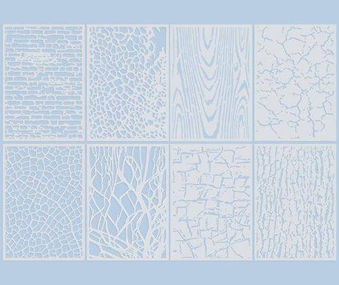 STENCIL & RUBBING SHEETS A4 8'S -TEXTURES