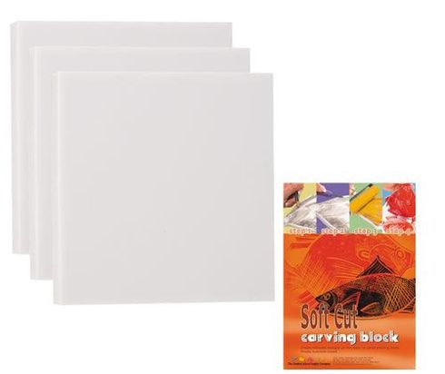 SOFT CUT CARVING BLOCK BULK 11 X 11CM 10'S