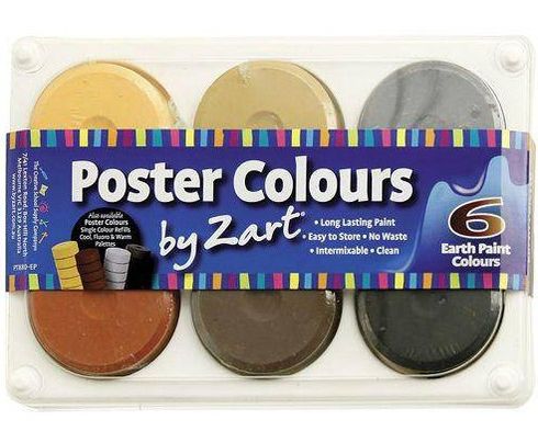 Paint Discs 6PCS in Palette Zart Earth Poster Colours Set