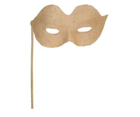 PAPIER MACHE EYE MASK ON A STICK