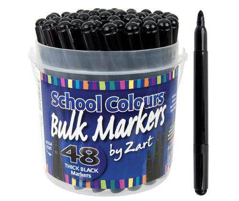 SCHOOL MARKERS BLACK 48'S