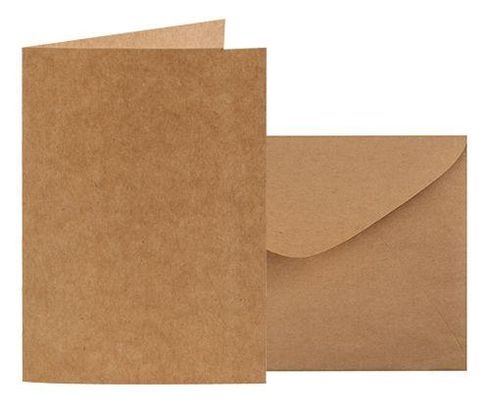KRAFT CARD & ENVELOPE 120 X 170MM (FOLDED) 20'S