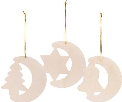 WOODEN CHRISTMAS SHAPES 12S