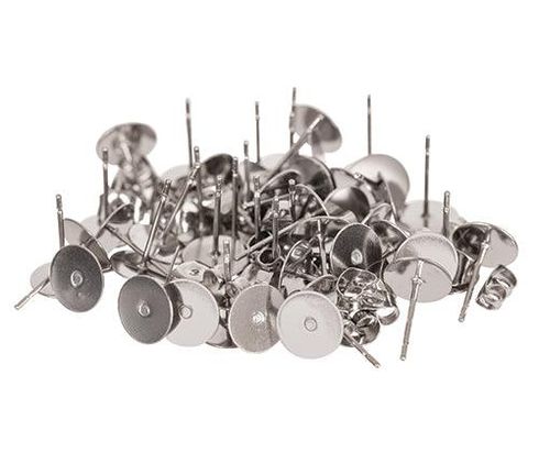 EARRING POSTS & STUDS 8MM 100S STAINLESS STEEL