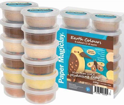 Paper Magiclay 6PCS x 240g Earth Colours