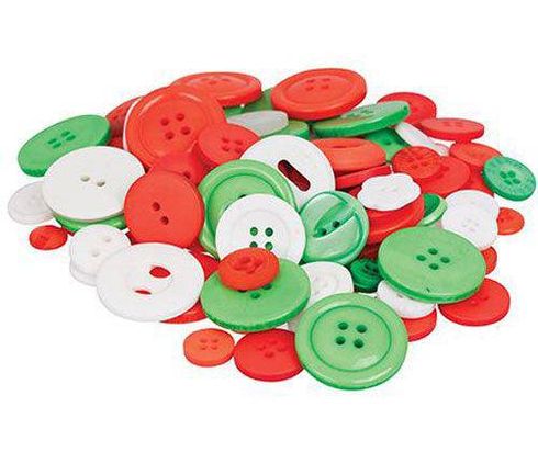 BASICS BUTTONS XMAS 600G APPROX 1400PCS
