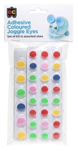 Adhesive Coloured Joggle Eyes Set of 50 9314289003913