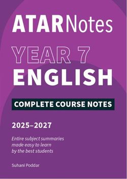 ATAR NOTES YEAR 7 ENGLISH COMPLETE COURSE NOTES (2025 - 2027)