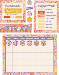 Rainbow Dreaming - Calendar Bulletin Board Set