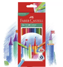 Colour Pencils Triangular Pk 24 Faber Tri Grip 4005401158554
