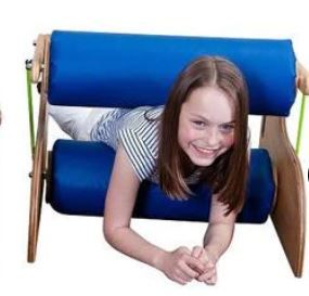 Child using Sensory Steamroller single roller