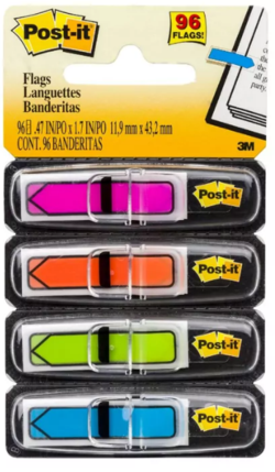 Post-It Flags Asst Bright Cols 96 Flags 021200503535