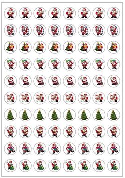Stickers Dynamic Glitz - Christmas Santas - Pk 800 DG599