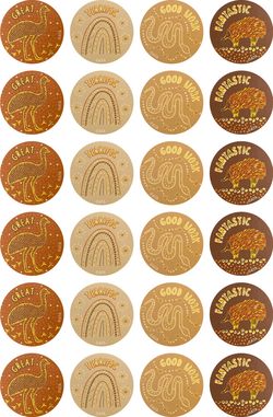 Country Connections - (Holographic) Gold Foil Merit Stickers (Pack of 72)