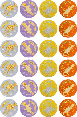 Rainbow Dreaming - Holographic Gold Foil Merit Stickers