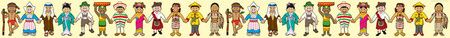 Border Adhesive - International Kids In Costume  LBRS574