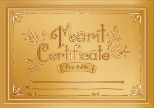  Gold Merit Award - Certificates