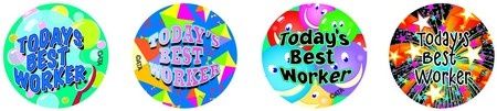 Stickers - Todays Best Worker - Pk 96 MS093