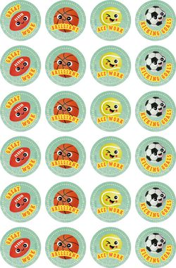 STICKERS - SPORTS BALLS 