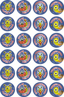 Alien Invaders - Metallic Merit Stickers