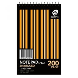 Spiral Notebook 203x127 200 Pg Feint Rule 9310029261223