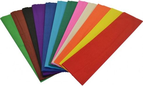 Crepe Paper 500mm X 2.5m Pk 12 Asst Cols 9310355001500