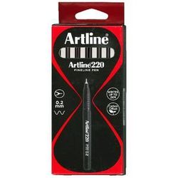Pen Fibre Tip Pk 12 Black Artline 220 - 0.2Mm 4974052831201