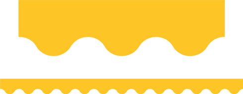 Primary Colours (Yellow) - Scalloped Border (Pack of 12)