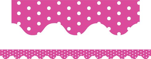 Pink Polka Dots - Scalloped Borders (Pack of 12)