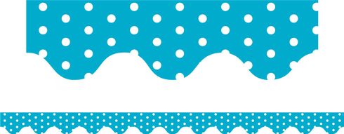  Blue Polka Dots - Scalloped Borders (Pack of 12)