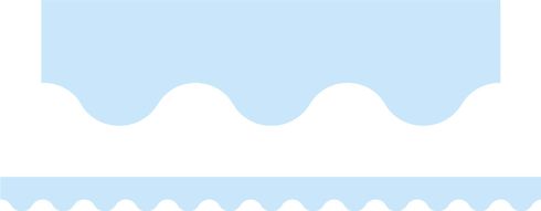 Pastel Blue - Scalloped Border (Pack of 12)