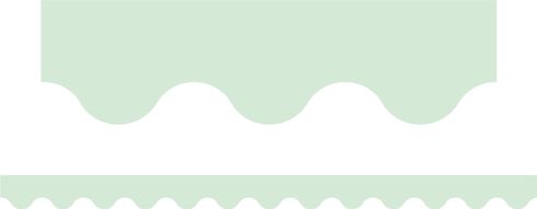 Pastel Green - Scalloped Border (Pack of 12)