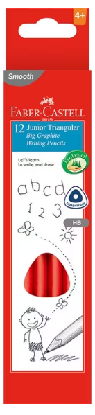 Lead Pencil Large Triangular Pk 12 HB Faber Junior