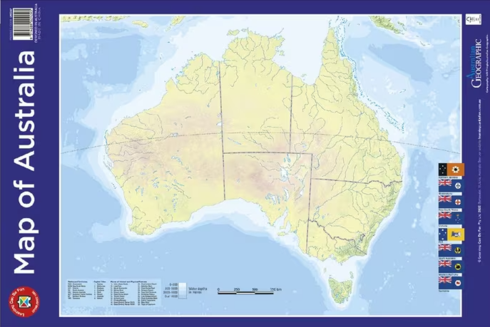 Learning Can Be Fun Map of Australia Double Sided Wall Chart