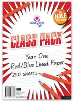 Paper – A4 Yr 1 HALF Page Ruled CLASS Pk 250