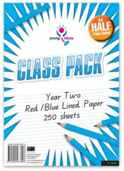 Paper – A4 Yr 2 HALF Page Ruled CLASS Pk 250