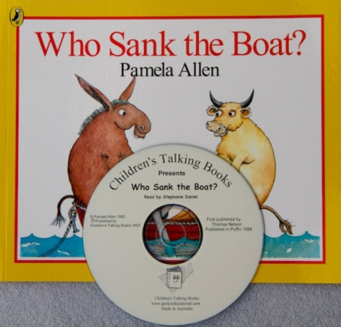 CHILDREN'S-TALKING-BOOK-WHO-SANK-THE-BOAT-BOOK-CD