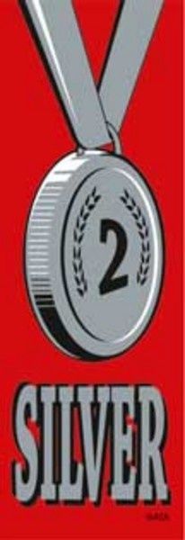 Sports Rewards Vinyl Ribbon - Silver - 2 - Pk 100 SR708