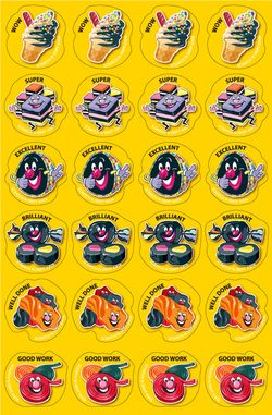 Liquorice - Scented Shapes Stickers (Pack of 72)